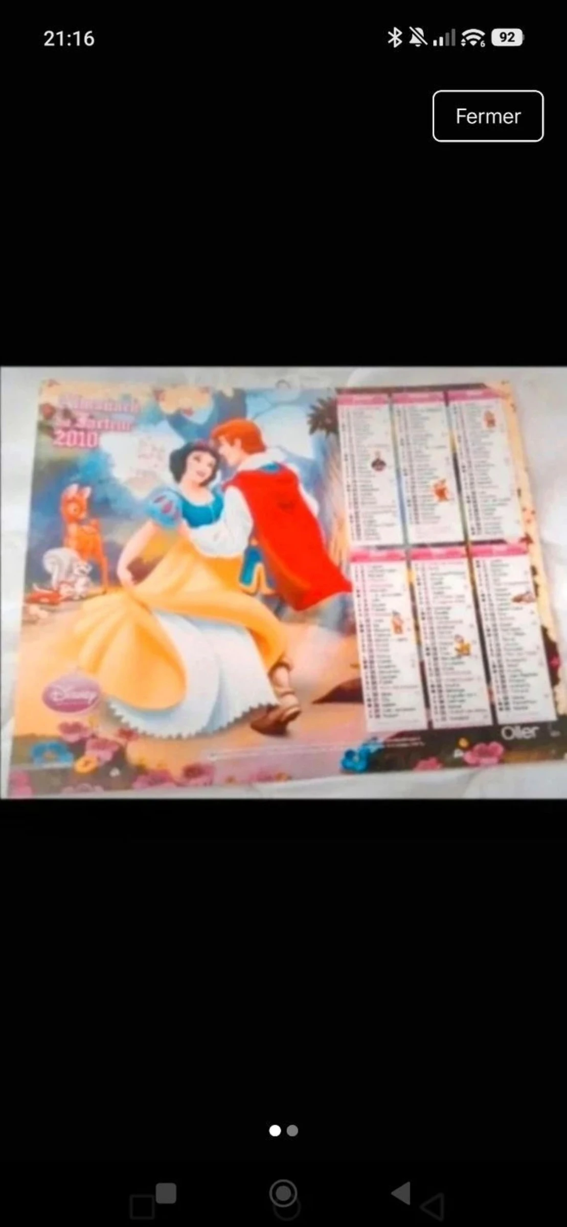 Ancien calendrier postales 